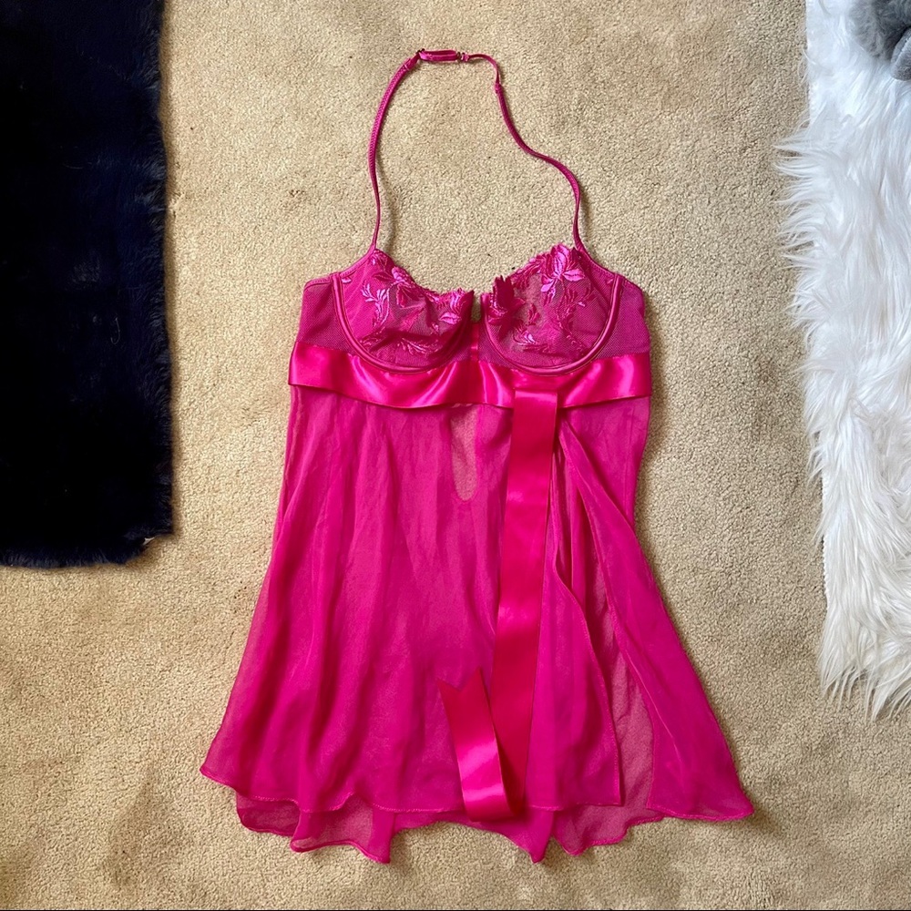 Vintage pink Victoria’s Secret babydoll lingerie top